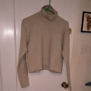 The Row | Beige 100% Merino Wool Turtleneck Sweater